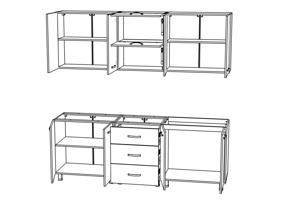 Кухня  ЕВА  2,20 м  (без столешницы)