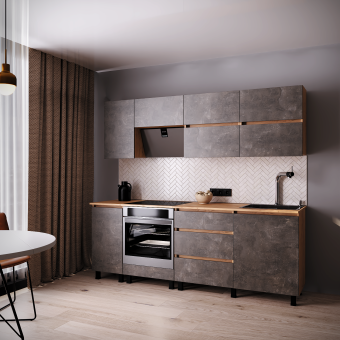 Кухня НАЙС 2,20 м (без столешницы), Собран