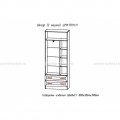 PRINCESS 11 Dulap cu șină extensibilă + rafturi (2 sertare)