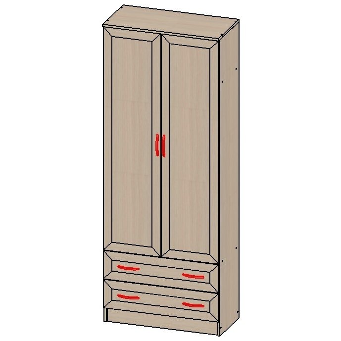 PRINCESS 11 Dulap cu șină extensibilă + rafturi (2 sertare)
