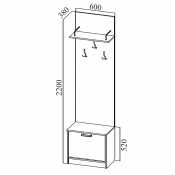 КОНСУЛ 2 Вешалка с обувницей