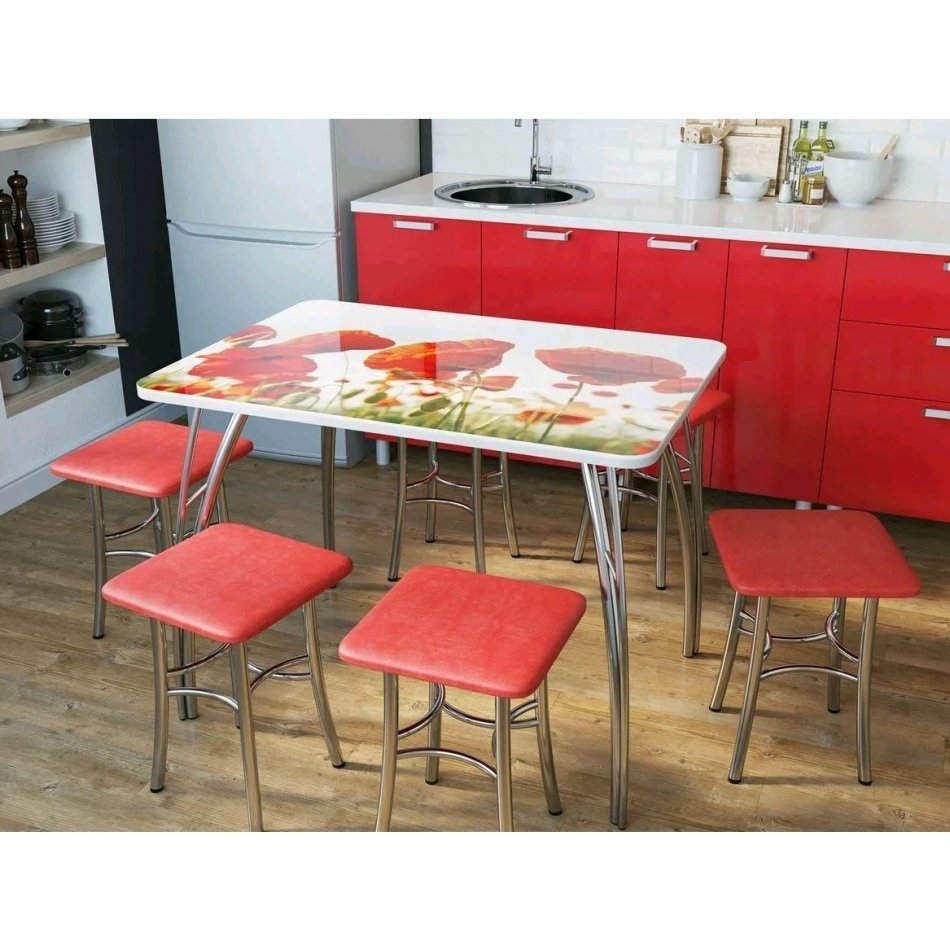 Стол обеденный с фотопечатью снято