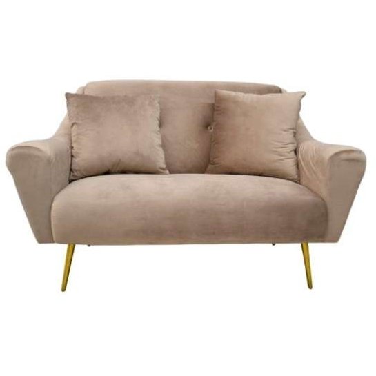 Canapea GLORIOSA(2 locuri)~Beige MS01-36+Gold Leg