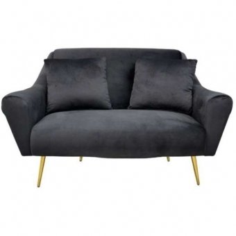 Canapea GLORIOSA(2 locuri)~B LACK MS01-84+Gold Leg