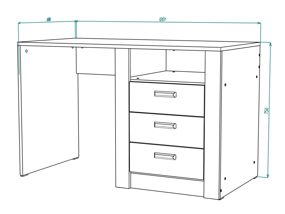 Гамма №21 Стол письменный 1200 МЛ, Собран