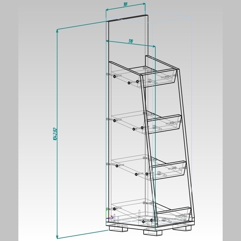Стелаж  под флаера 1,0м