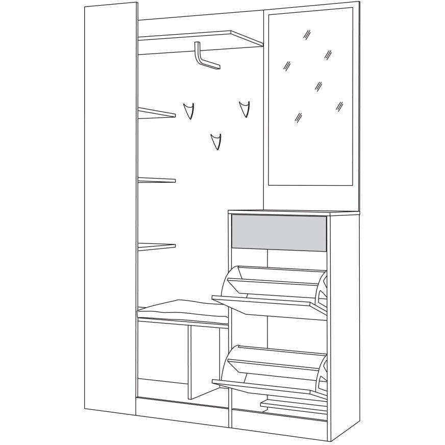 Бритни Шкаф комбинированный 10.07