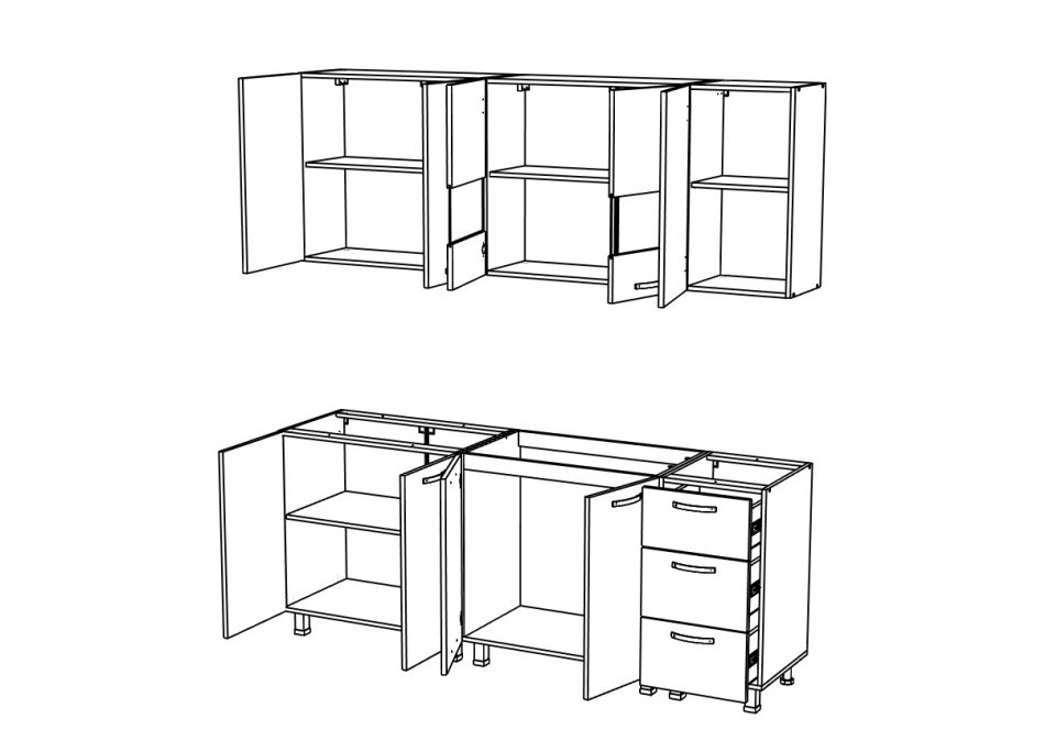 Кухня  АГТ 2,0 м (720) (без столешницы)