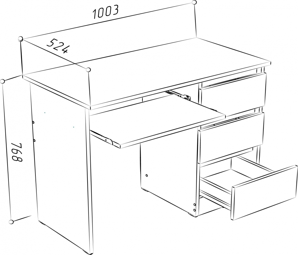 Стол письменный МЛ-12 (1000)
