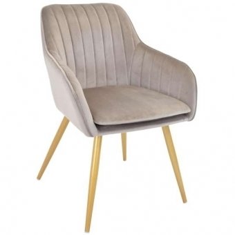 Scaun Iris~Beige+Golden Legs