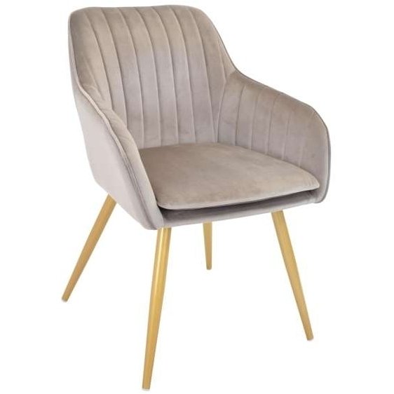 Scaun Iris~Beige+Golden Legs