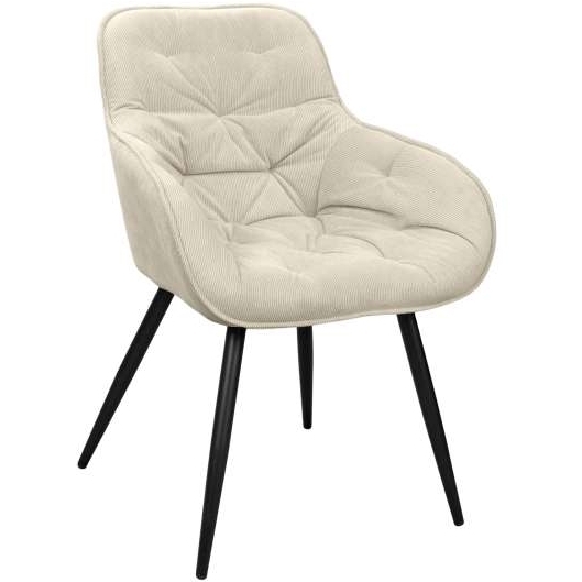 Scaun Daisy~ Beige Velvet+Black Legs