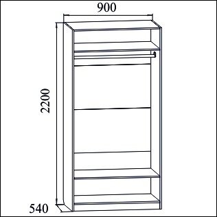ВЕГА  ВМ-05  Шкаф 2-х ств с зеркалом снято