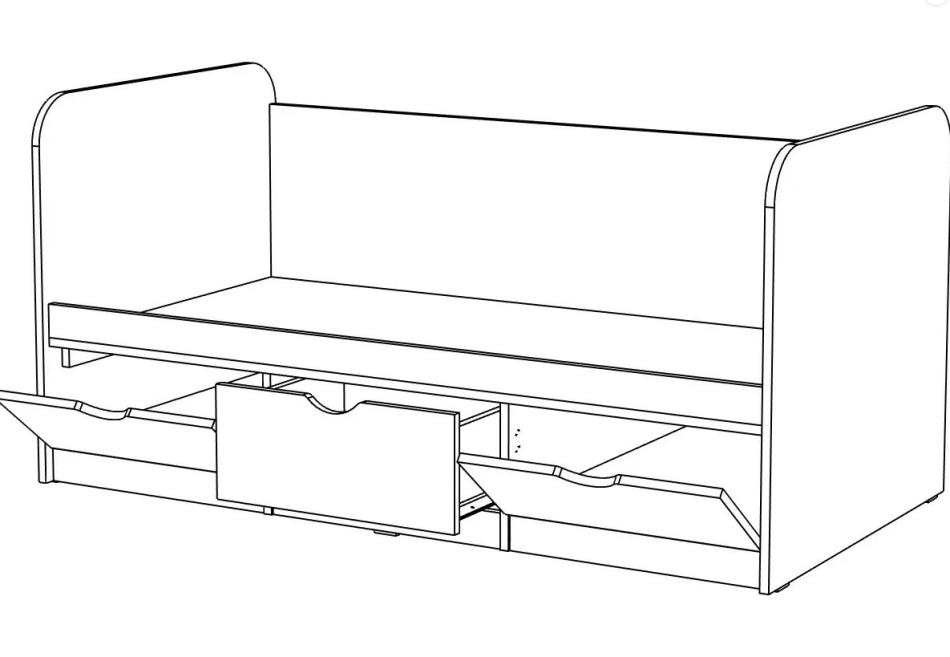 ЮНИОР  1 Кровать без бортика(80 х 160)