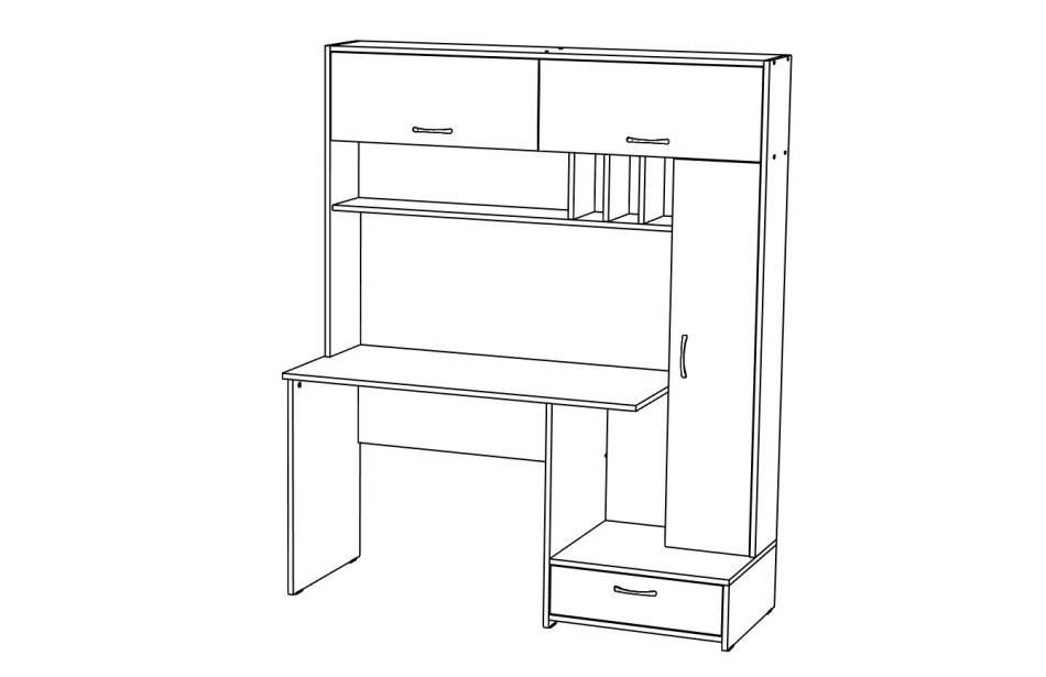 Стол письменный МЛ- 1 Правый, Собран