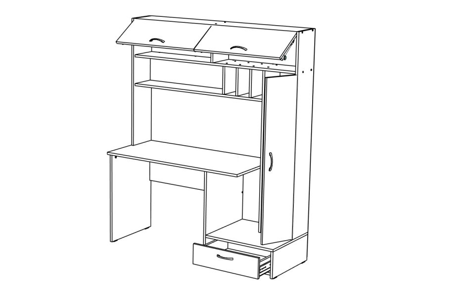 Стол письменный МЛ- 1 Правый, Собран