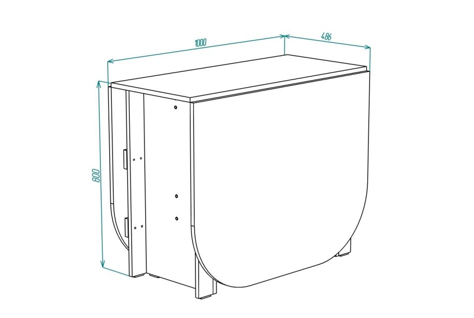 Стол тумба овал (1000х2000)