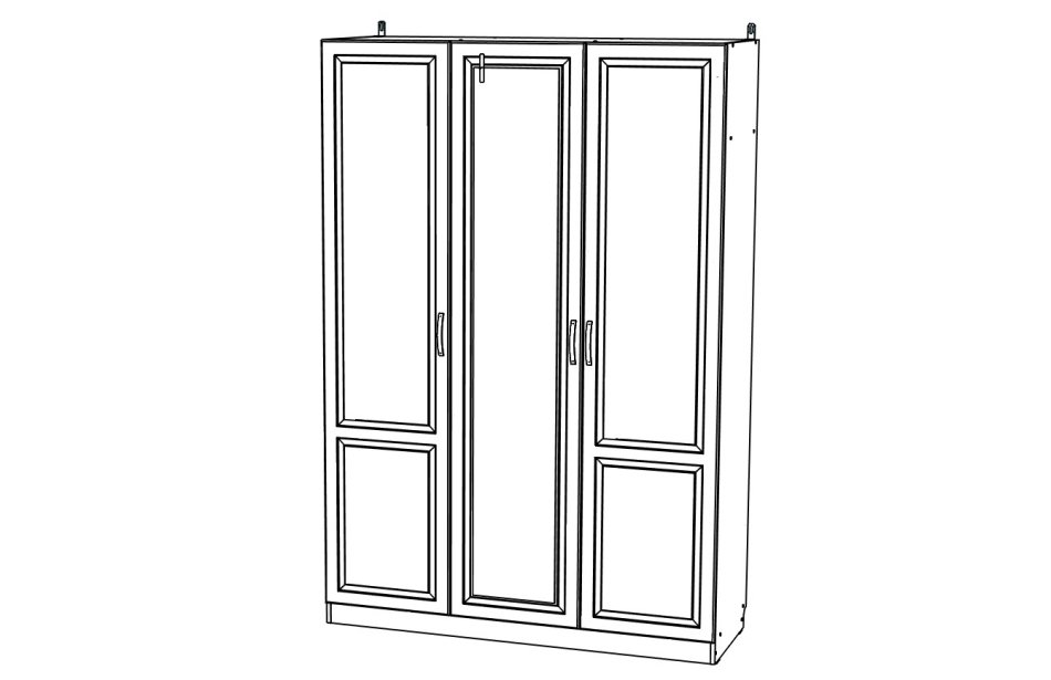 Ливерпуль № 15 Шкаф комбинированный (с зеркалом) 3д, Собран