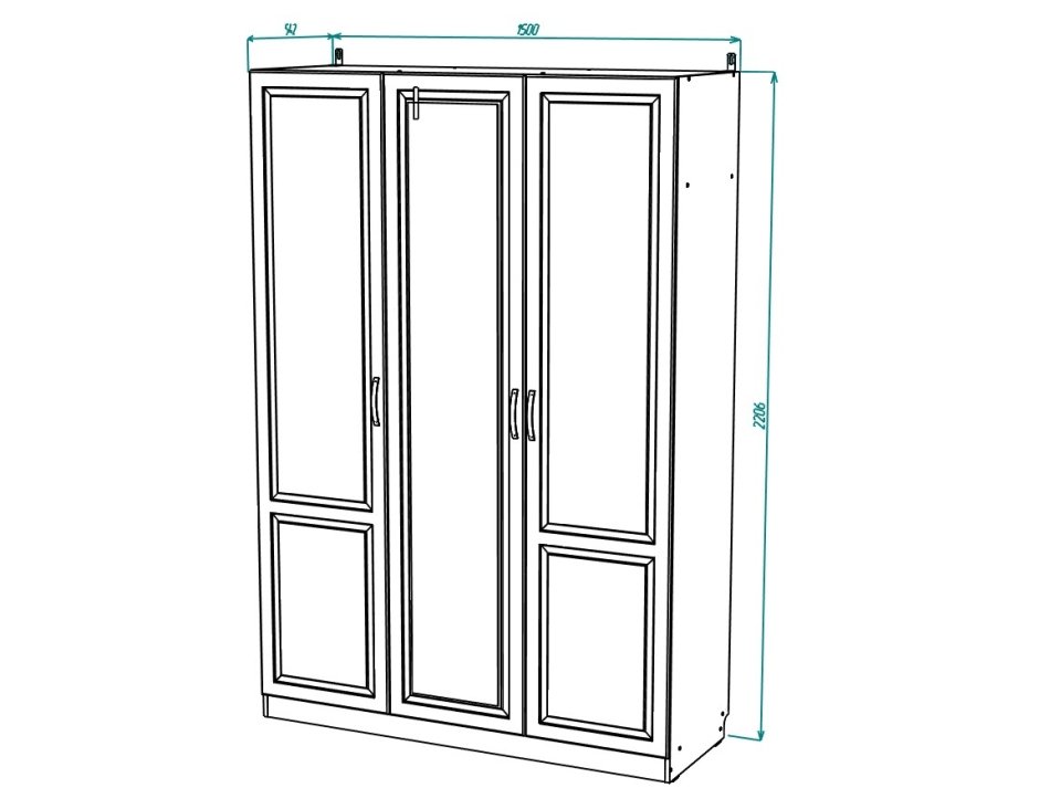 Ливерпуль № 15 Шкаф комбинированный (с зеркалом) 3д, Собран