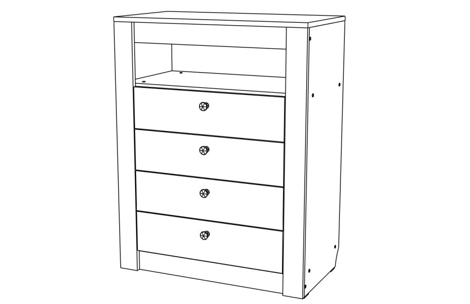 Гамма №16 комод 4 ящика 800 МЛ, Собран