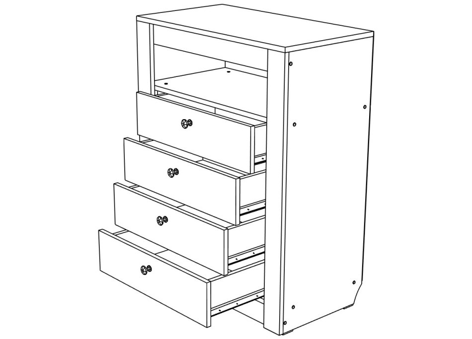 Гамма №16 комод 4 ящика 800 МЛ, Собран