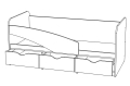 ЮНИОР  1 Кровать (80 х 180) с бортиком