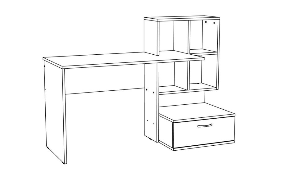 Стол письменный МЛ-10 (Левый)(1500) снято