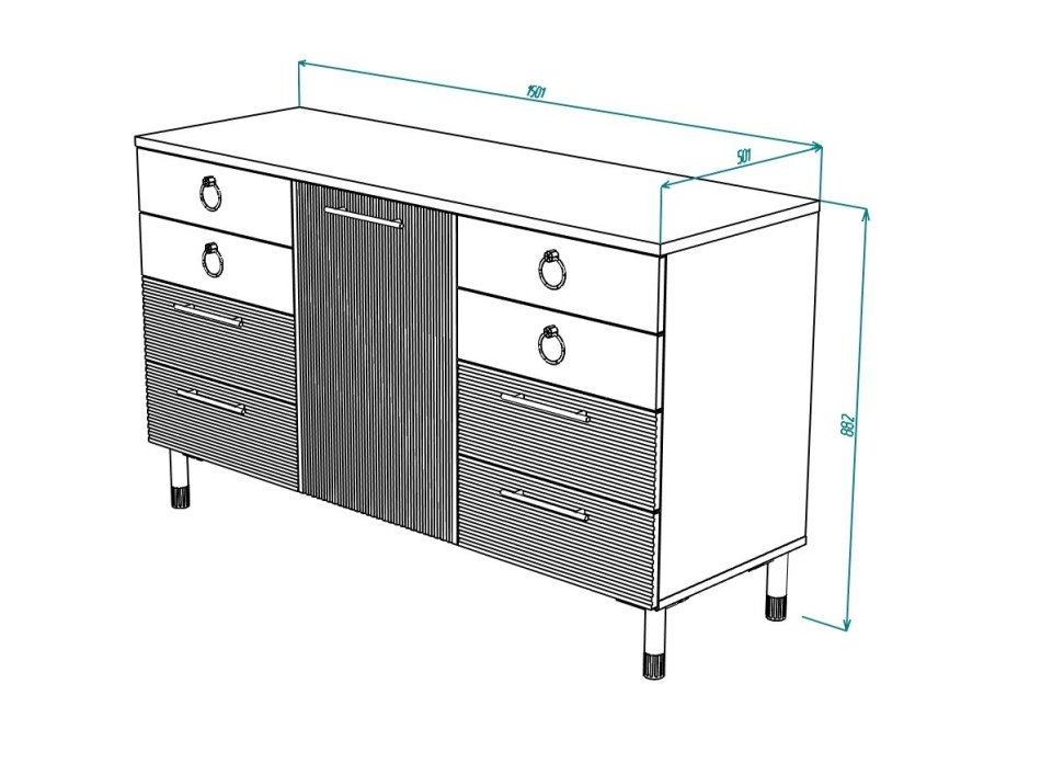 Вельвет №12  Комод 1500, Собран
