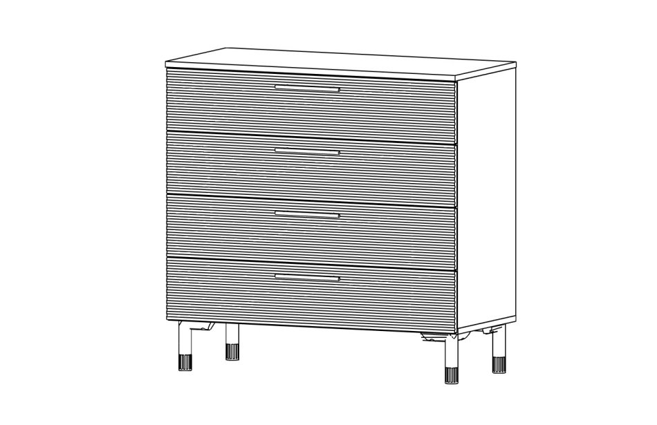 Вельвет №11 Комод 1000, Собран