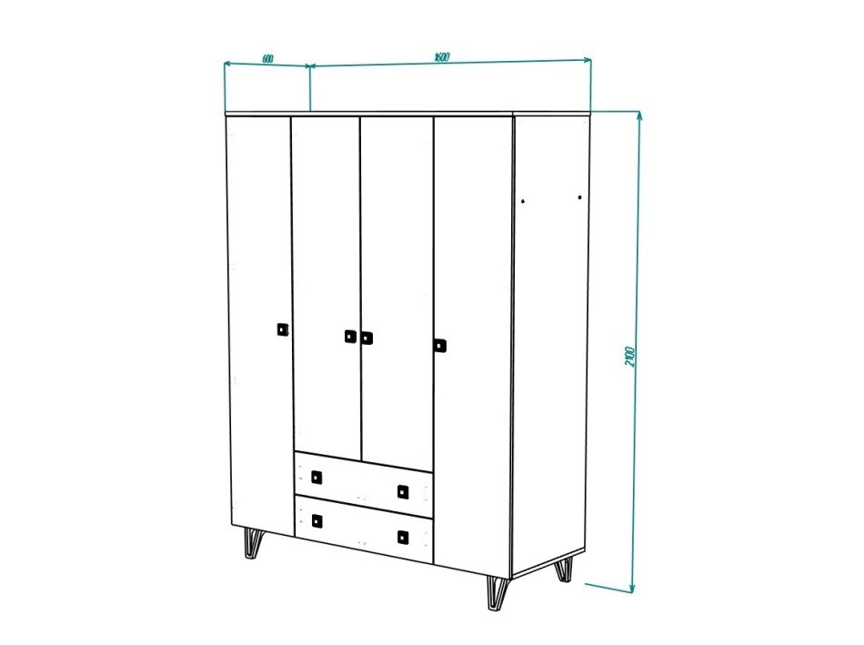 МИРА № 1 шкаф 4-х дв 1600