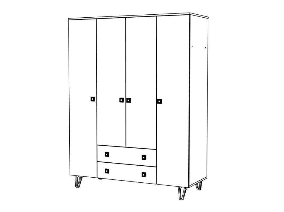 МИРА № 1 шкаф 4-х дв 1600