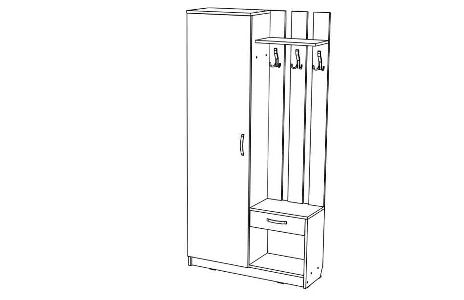 Прихожая МЛ - 8 левая (без зеркала)
