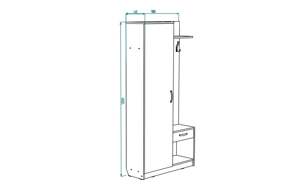 Прихожая МЛ - 8 левая (без зеркала)