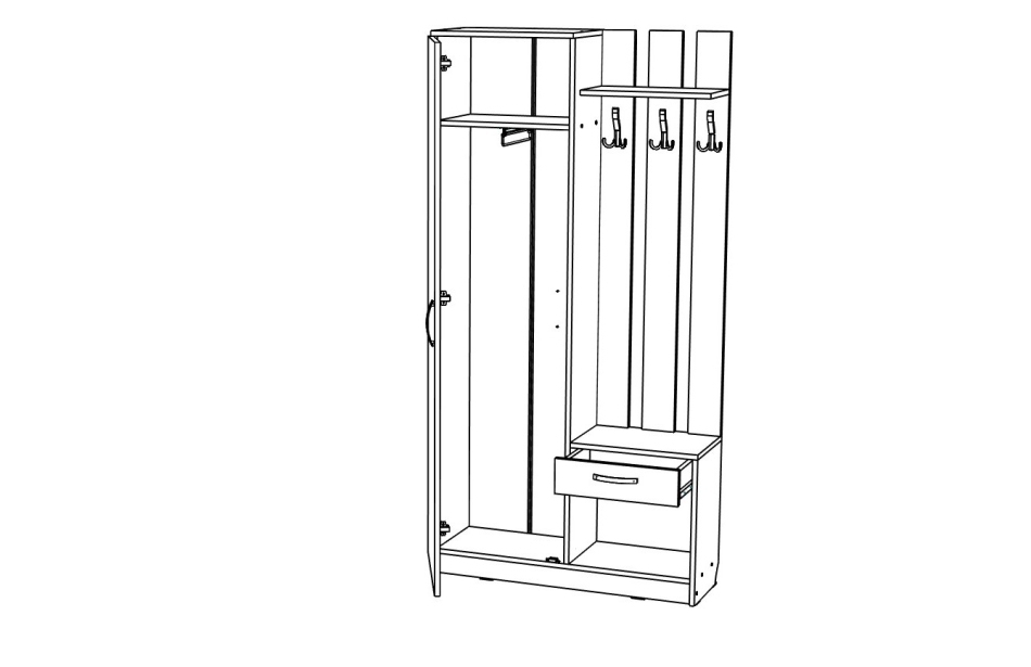Прихожая МЛ - 8 левая (без зеркала)