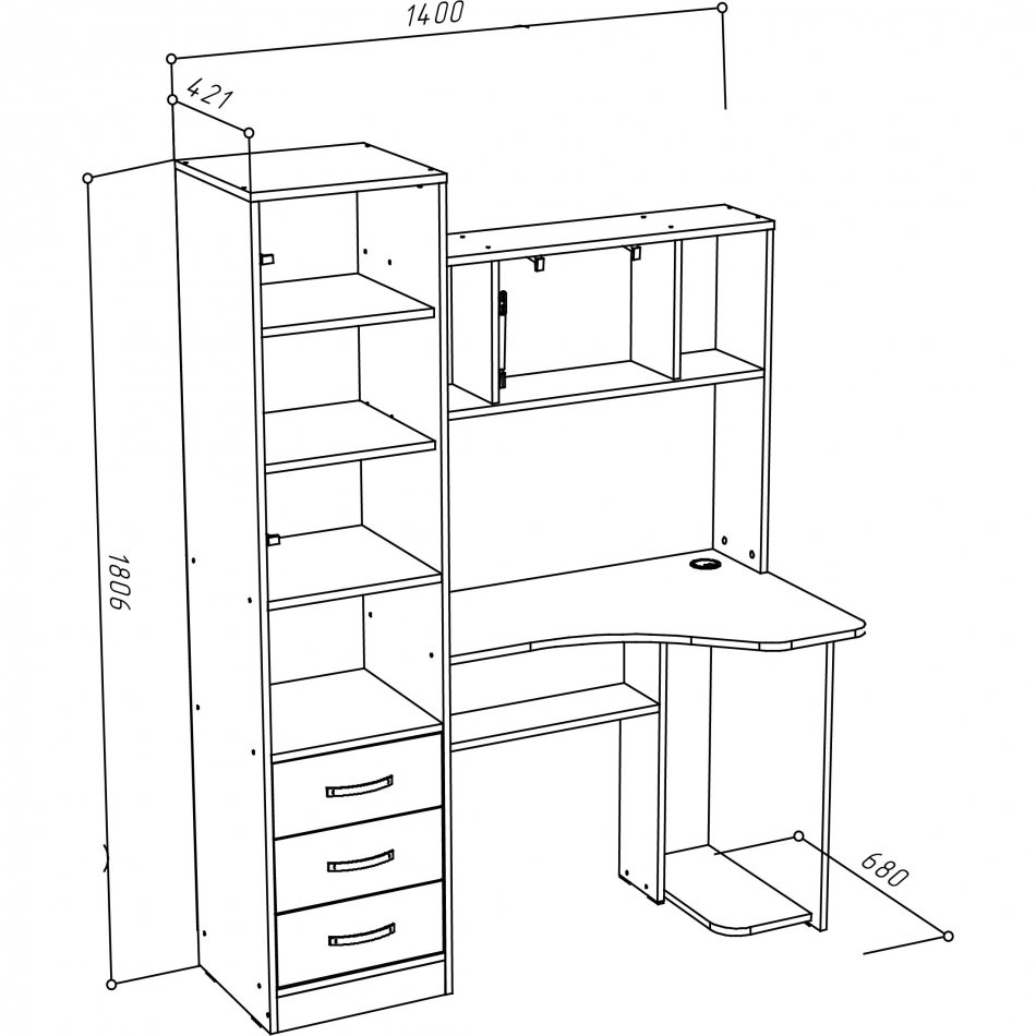 Стол письменный МЛ- 5 (1400) Стол письменный МЛ- 5 (1400)