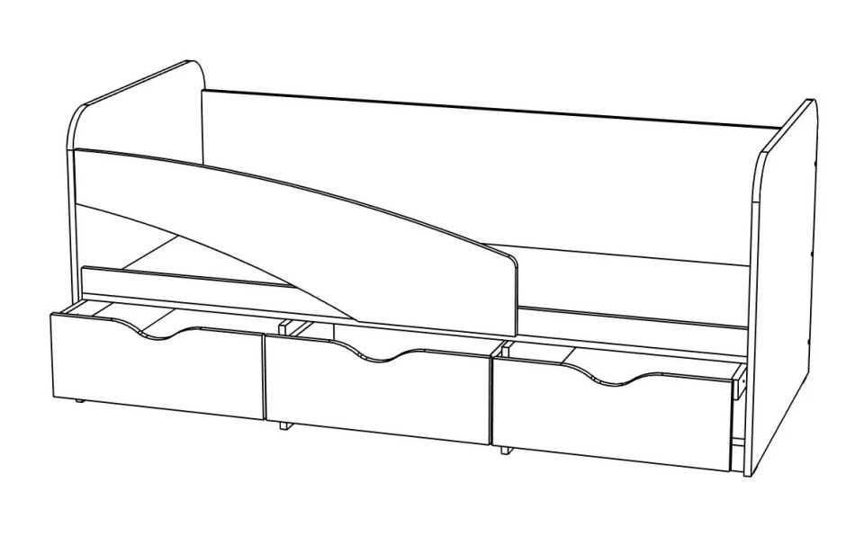 ЮНИОР  1 Кровать (80 х 160) с бортиком