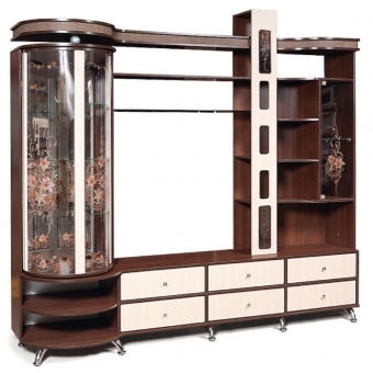 ОРФЕЙ 11 Шкаф комбинированный с витриной Л (левый) (0364.1), Собран ОРФЕЙ 11 Шкаф комбинированный с витриной Л (левый) (0364.1), Собран