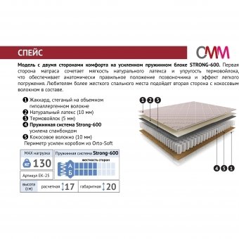 Матрас Спейс ЕК-25 180х200 Матрас Спейс ЕК-25 180х200