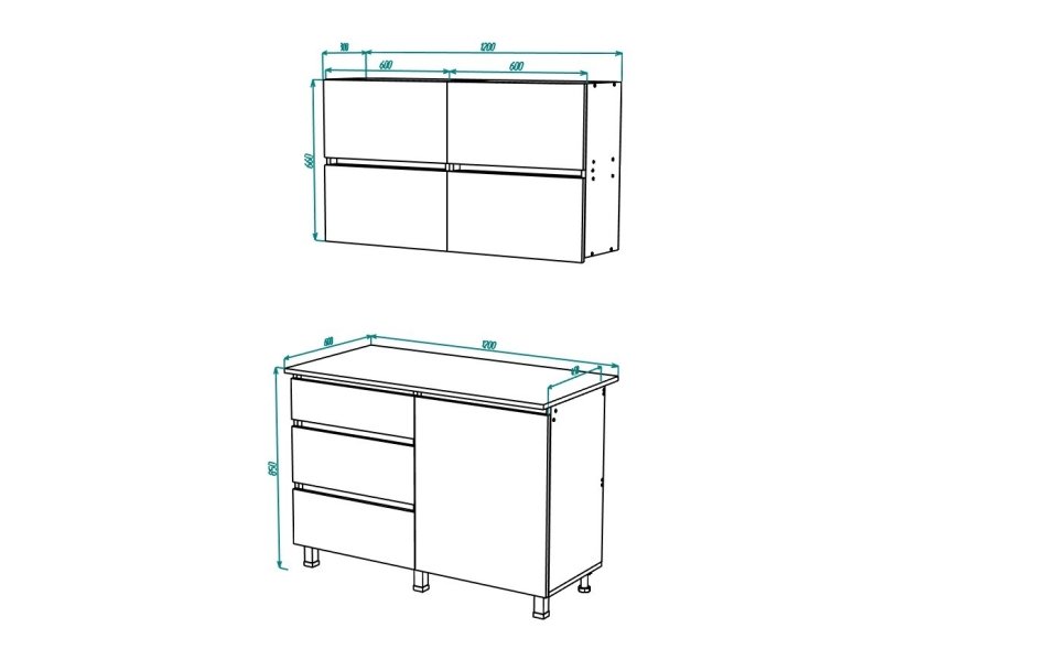 Кухня НАЙС 1,20 м (без столешницы)