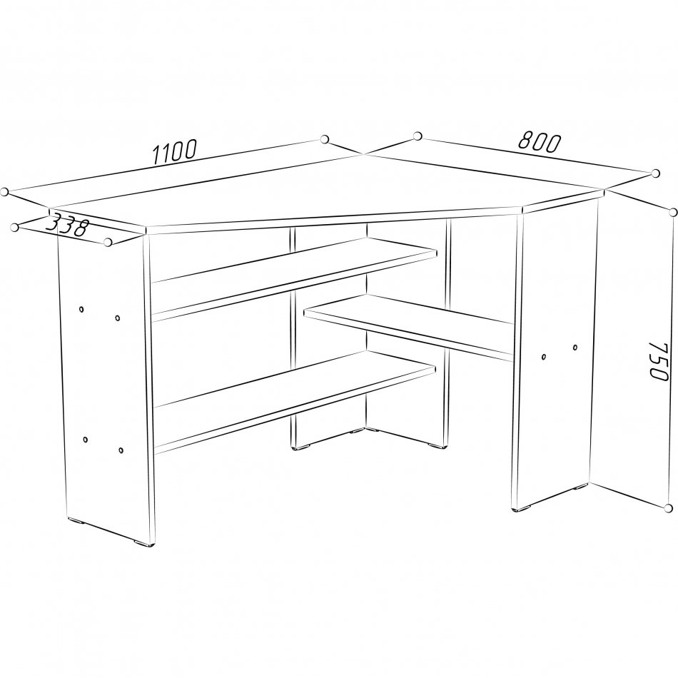 Стол письменный МЛ- 8 угловой (1100х800)