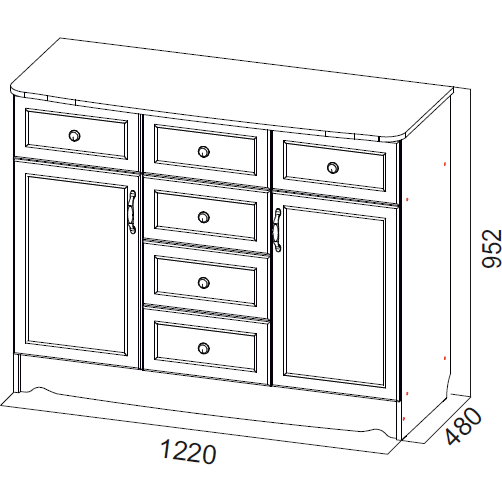 АКВАРЕЛЬ 1 Комод 2 створки