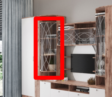 Стекло 4мм 1200*444 тонир.гнутое с рисун (Гостиная ML -5)