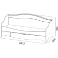 АКВАРЕЛЬ 1 Кровать одинарная с ящиком (матр.80х2,0)