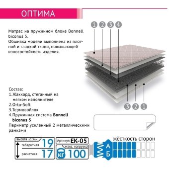 Матрас ОПТИМА 130х200 Матрас ОПТИМА 130х200