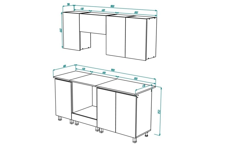 Кухня НАЙС 1,80 м (без столешницы)