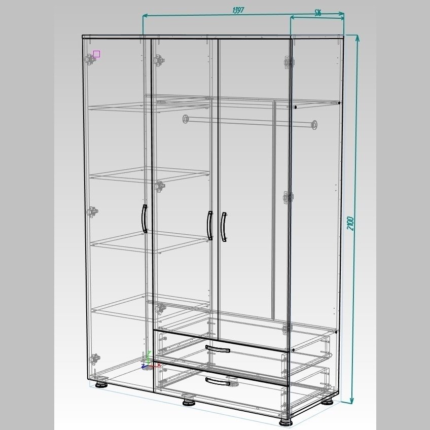 Шкаф МЛ-3 1400