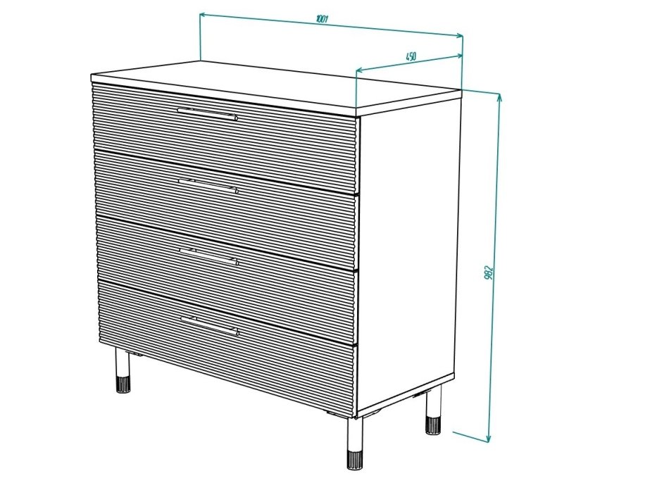 Вельвет №11 Комод 1000