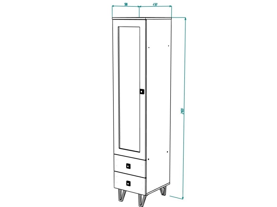 МИРА № 6 пенал витрина 450х500x500