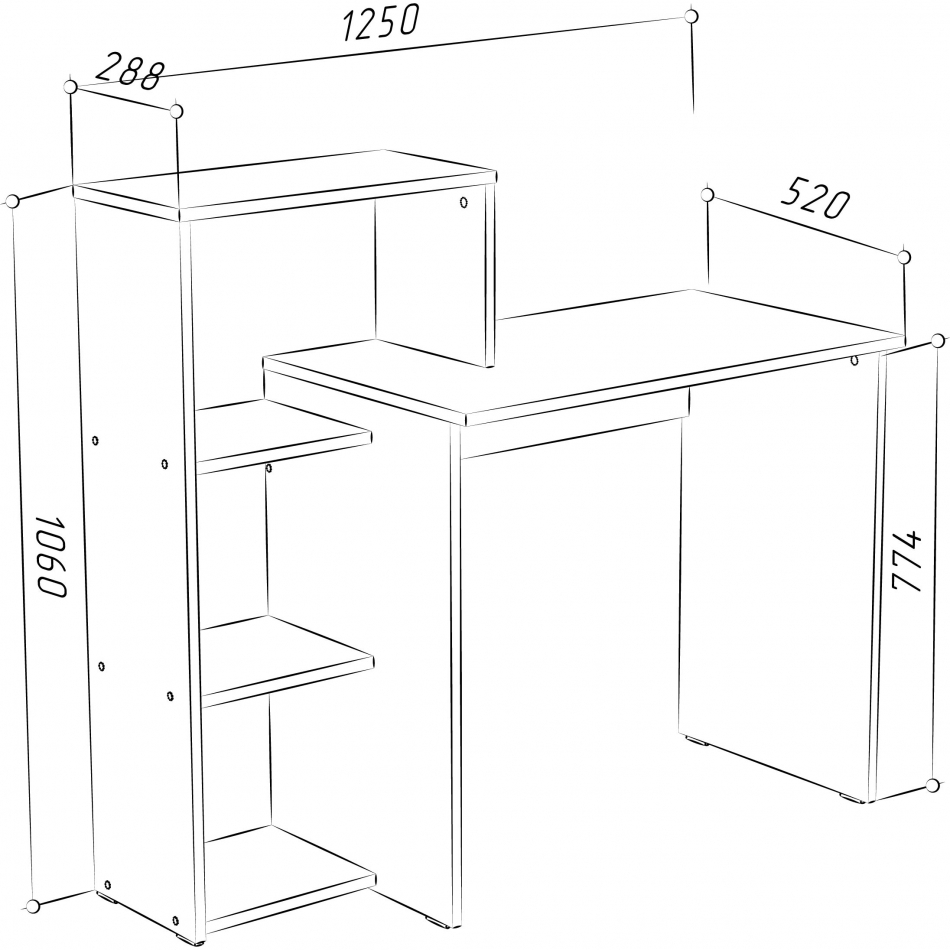 Стол письменный МЛ- 4 (1250)