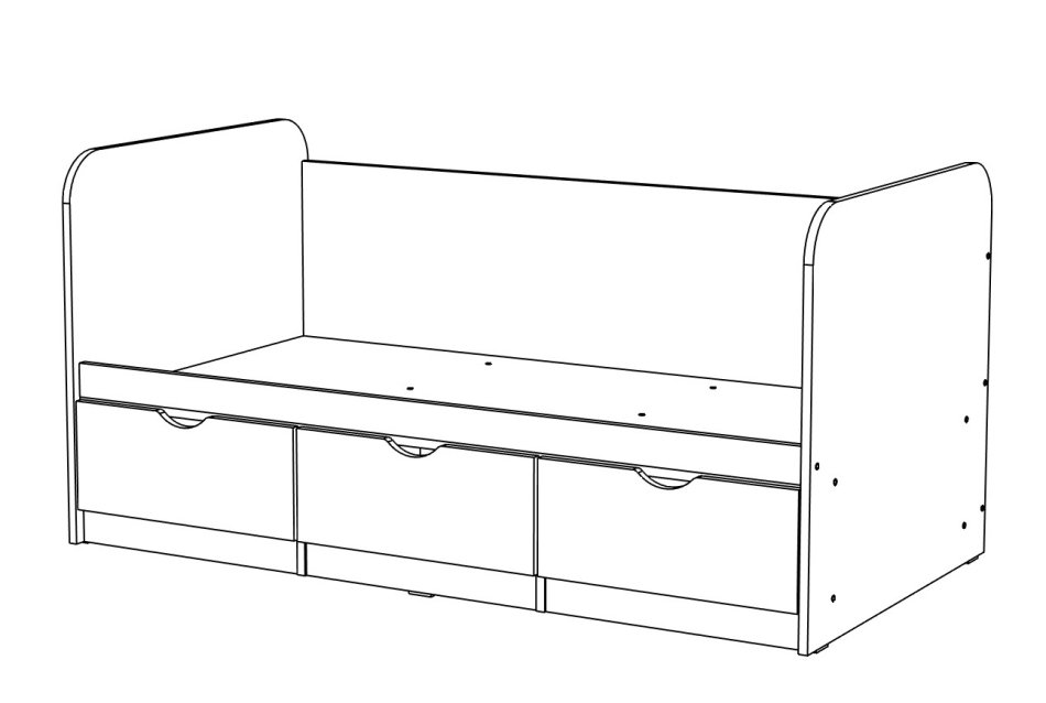 ЮНИОР 1 Кровать без бортика(80 х 160), Собран ЮНИОР 1 Кровать без бортика(80 х 160), Собран